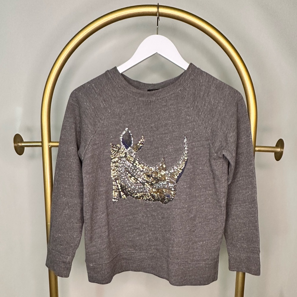 J.Crew Sequin/Rhinestone Rhino Sweatshirt